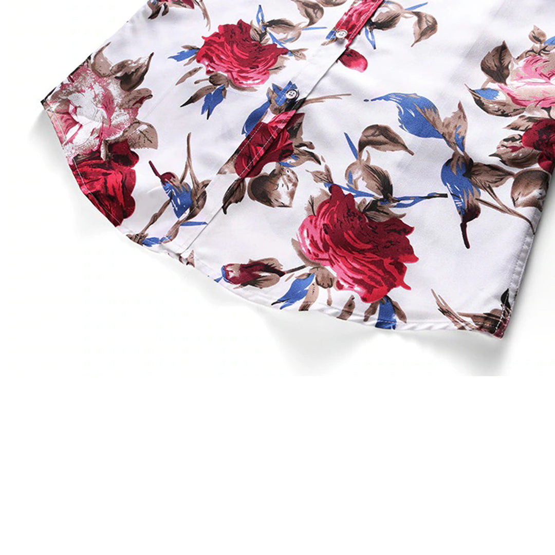 Moderne herenkleding: Trendy Finn overhemd met levendige bloemenprint, stijlvol en comfortabel.