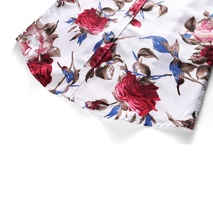 Moderne herenkleding: Trendy Finn overhemd met levendige bloemenprint, stijlvol en comfortabel.