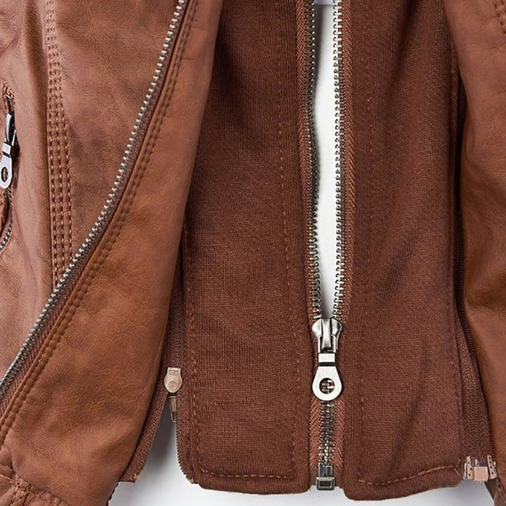 Chique dames vegan leren jas, perfect voor een casual én geklede look.