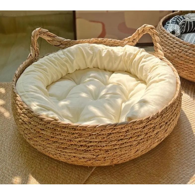 Comfortabel kattenbed met hoge randen voor geborgenheid, ideaal als anti-stress slaapplek voor huisdieren.
