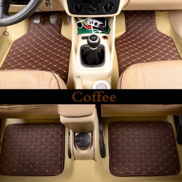 Universele auto vloermatten van synthetisch leer met anti-slip onderkant, garanderen veiligheid en comfort in uw voertuig.