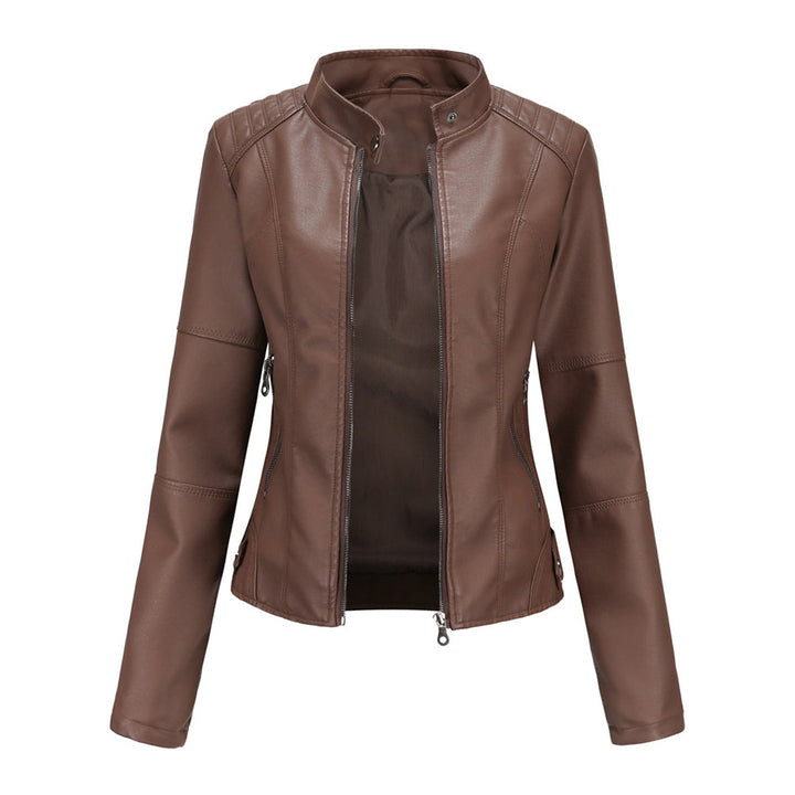 Damesjack Romy, stijlvol PU-leren ontwerp met asymmetrische ritssluiting, voor elke modebewuste vrouw.