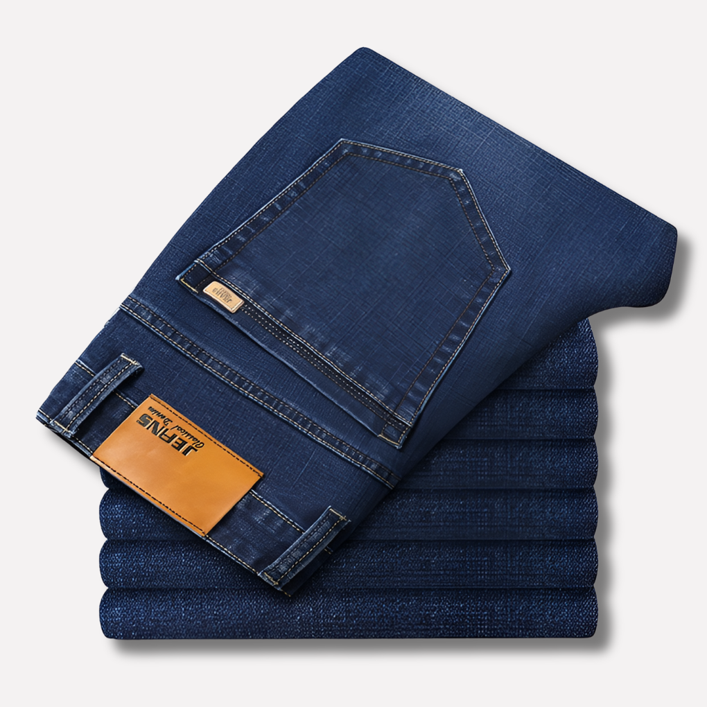 Tijdloze heren klassieke jeans. Veelzijdige blauwe spijkerbroek voor mannen, ideaal voor elke casual gelegenheid.