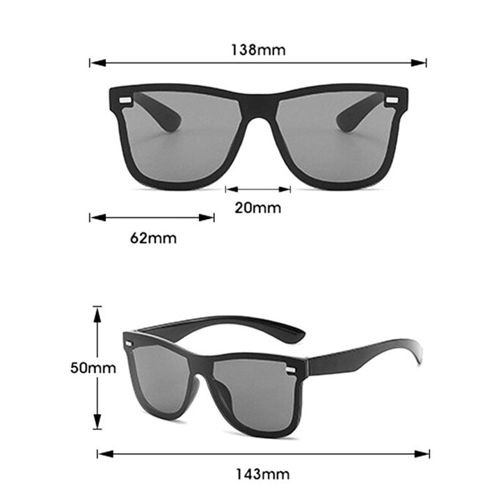Stijlvolle randloze zonnebril, perfect voor dames en heren, biedt UV400 zonbescherming.