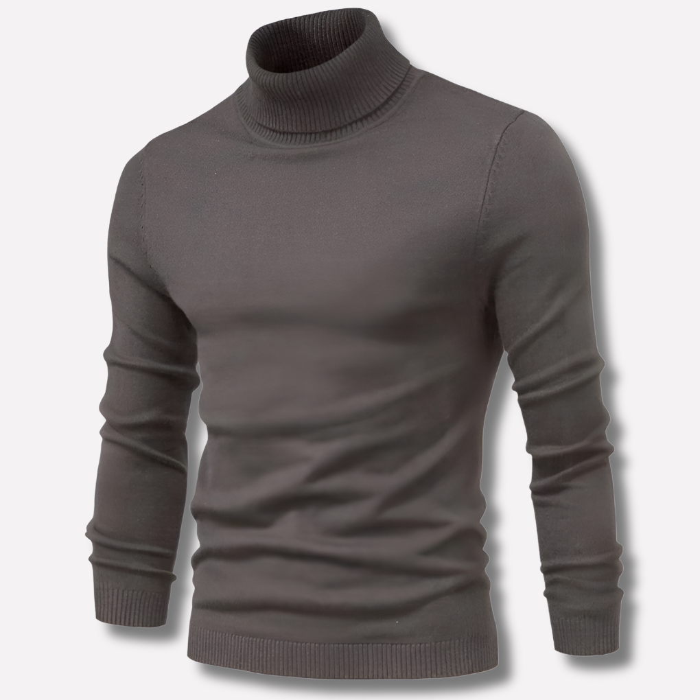 Stijlvolle heren trui met col van duurzame scheerwol, perfect voor een elegante look.