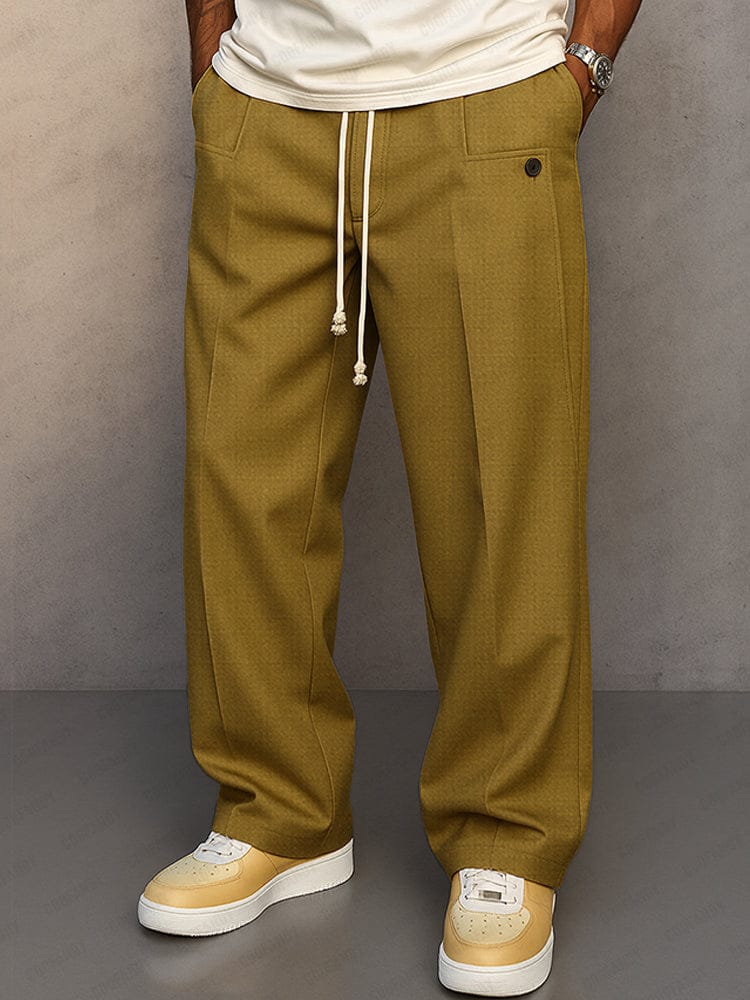 Veelzijdige heren comfortbroek met rechte pijp en koordtaille, perfect voor dagelijks gebruik.