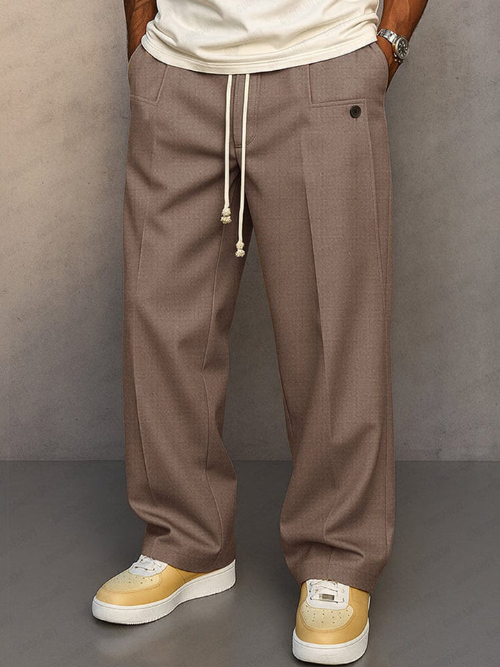 Smart casual herenbroek met rechte pijp, de perfecte mix van een joggingbroek en chino.