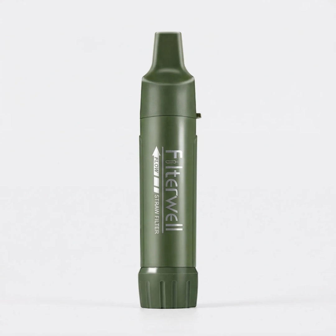 Lichtgewicht drinkwaterfilter, ideaal voor outdoor avonturen. Zuivert water direct voor wandelen, kamperen en noodsituaties.
