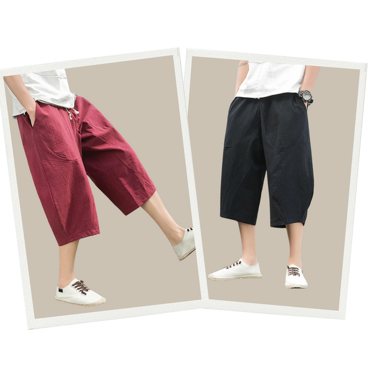Casual heren driekwartbroek voor een stijlvolle zomerlook. Biedt comfort en luchtigheid; ideale mode voor mannen.