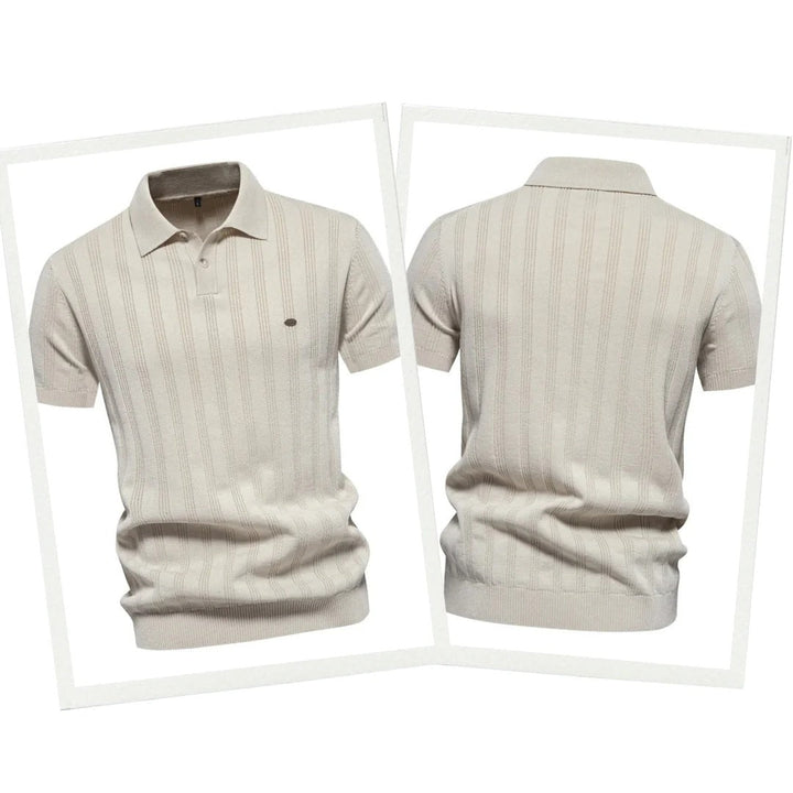 Moderne herenpolo met korte mouwen, een essentieel kledingstuk voor een stijlvolle en comfortabele herenmode.