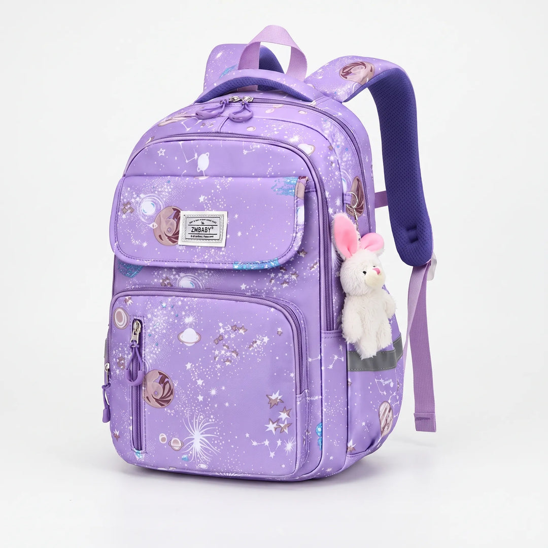 Unisex kinder schoolrugzak met gedetailleerde ruimteprint; perfect cadeau met veel opbergruimte voor schoolspullen.