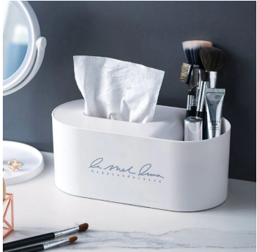 Opgeruimd bureau met deze multifunctionele opbergdoos voor tissues, pennen, afstandsbedieningen en telefoon.