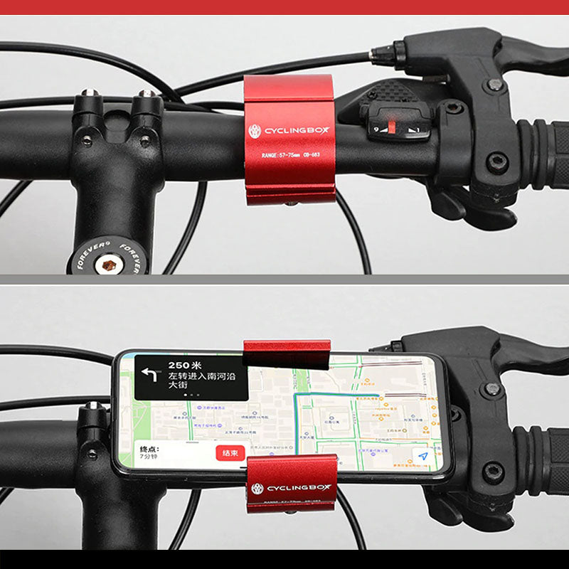 Compacte aluminium telefoonhouder voor fiets, essentiële fiets gadget voor onderweg.