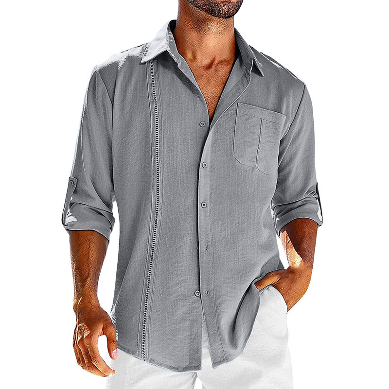 Luchtig Cubaans overhemd voor heren met korte mouwen, stijlvol en veelzijdig voor casual zomeroutfits en vakantie.