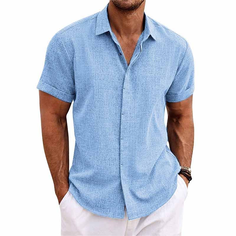 Comfortabel luchtig heren overhemd met ademende stof, ideaal voor een relaxte zomerse look.