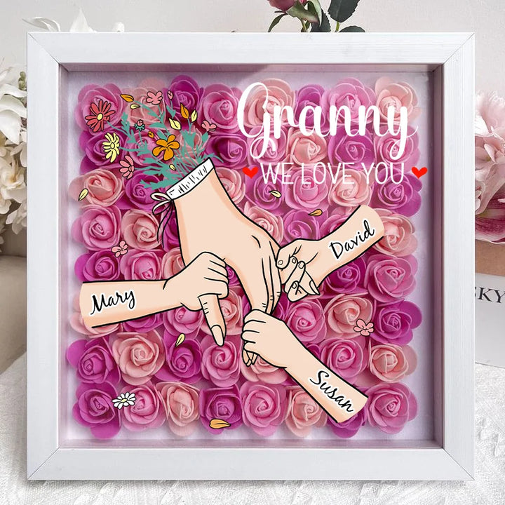 Gepersonaliseerde bloemenlijst voor mama's verjaardag. Een origineel cadeau met naam en bloemen.