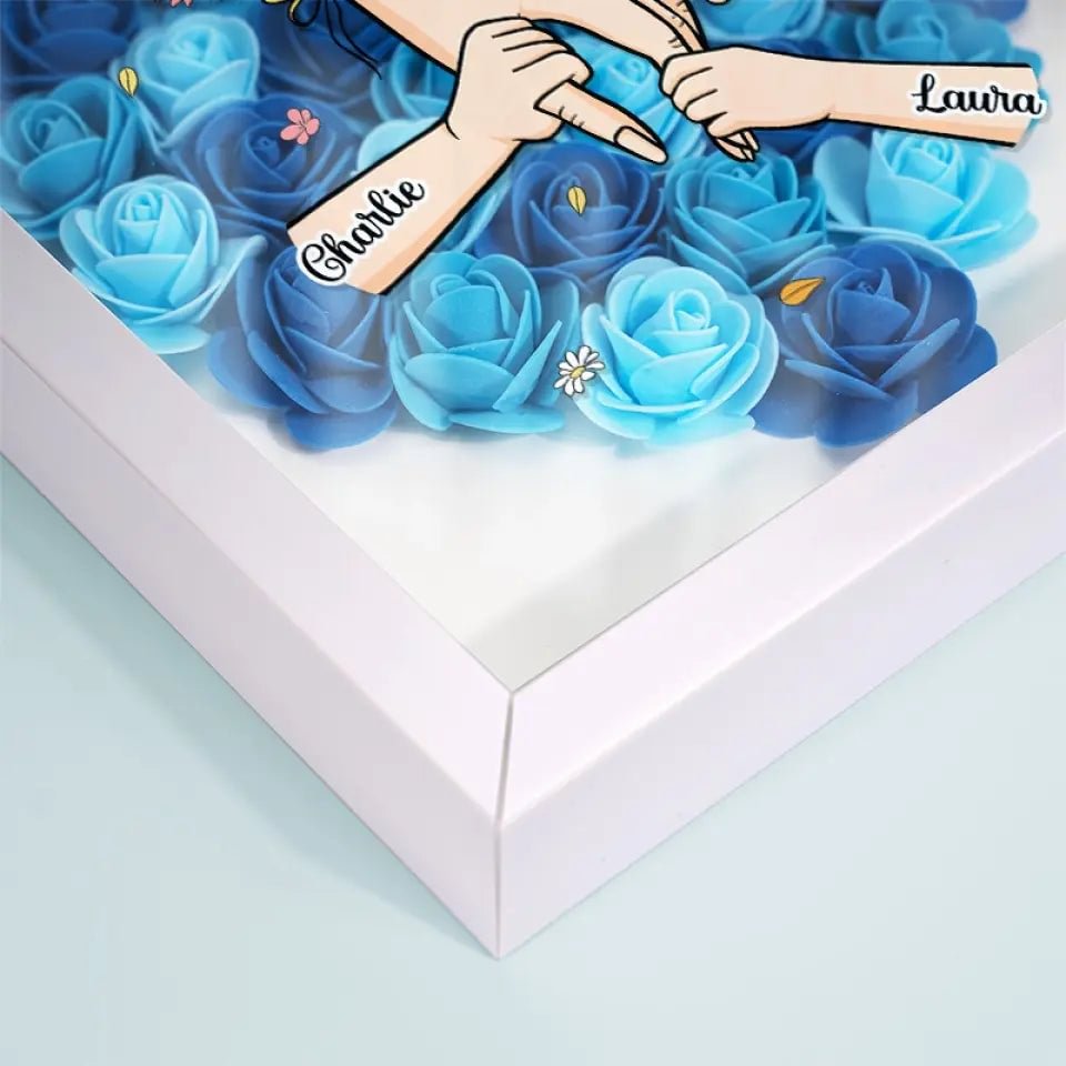 Moederdag cadeau: Bloemenlijst, gepersonaliseerd met naam. Elegant en een warm welkom in huis.
