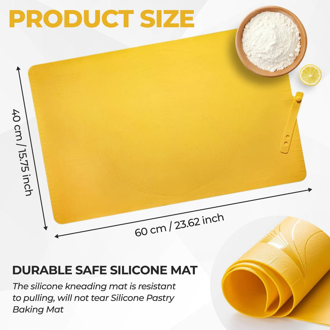 Essentiële antislip siliconen deegmat, extra groot, voor moeiteloos bakken in elke keuken.