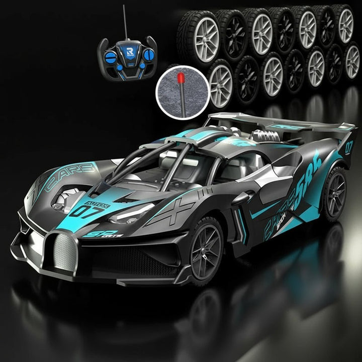 Stijlvolle RC driftauto sportwagen, toont aerodynamisch design en krachtige prestaties voor drift fans.