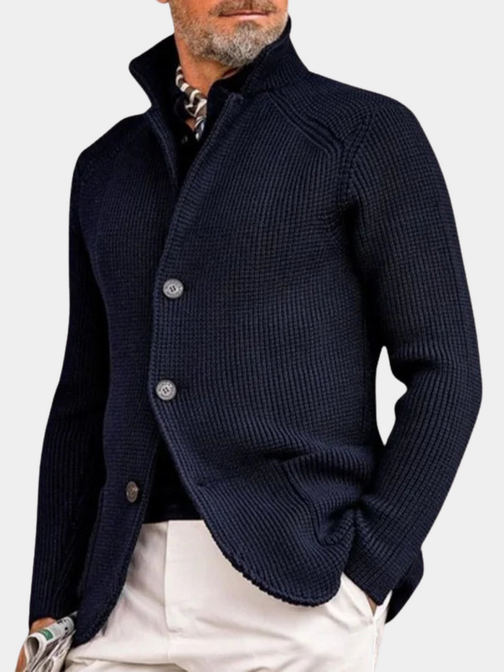 Heren gebreid cardigan voor tijdloos comfort en verfijnde stijl.