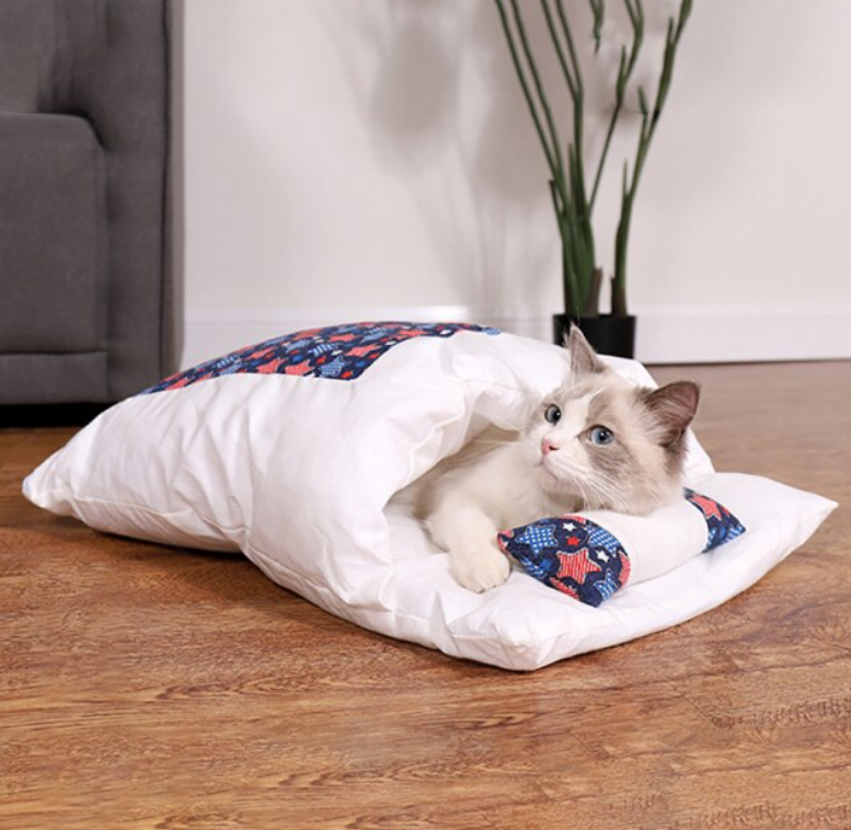 Wasbaar katten knuffelbed, hygiënisch en zacht huisdierbed. Biedt comfort en veiligheid.