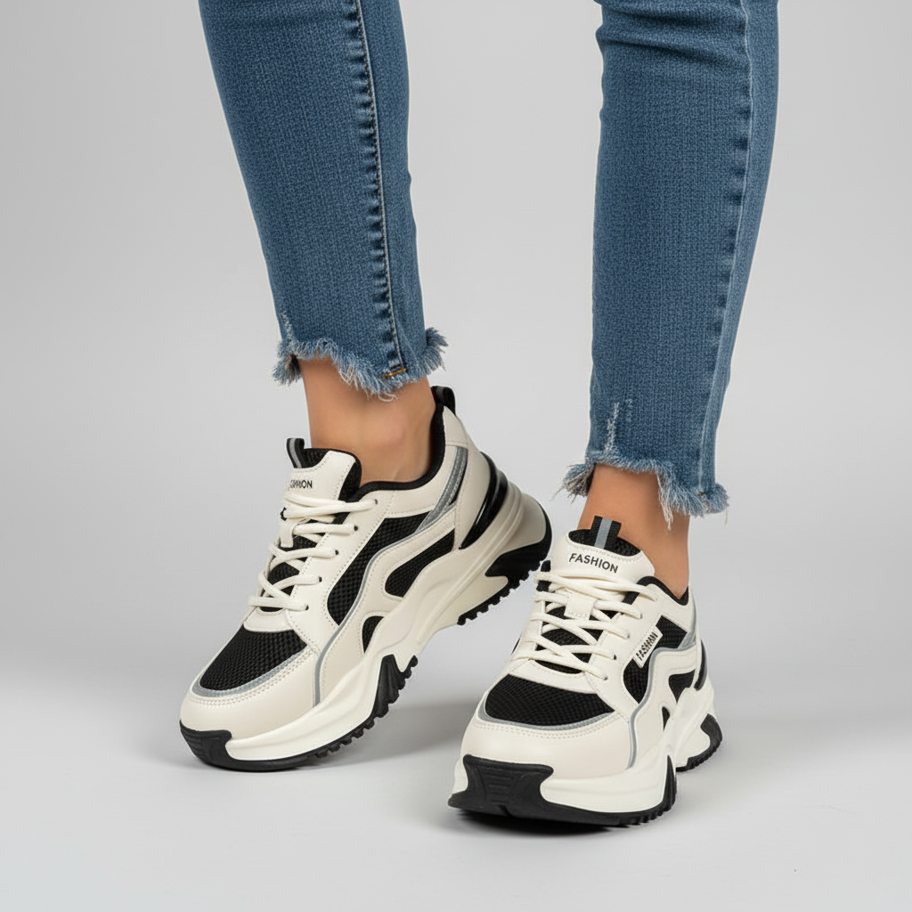 Stijlvolle dames platform sneaker, geschikt voor casual en trendy outfits, comfortabel de hele dag.
