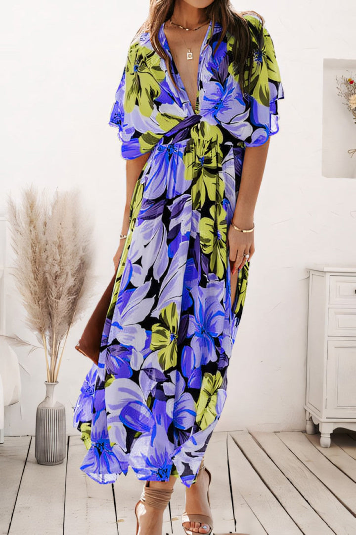 Casual bloemen maxi zomerjurk voor dames, ideaal als strand- of vakantiejurk.