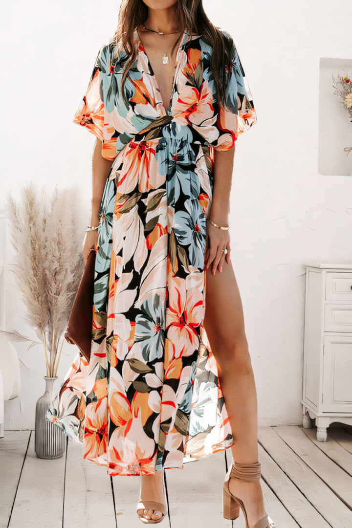 Dames A-lijn bloemen maxi zomerjurk, ideaal voor casual en elegante momenten.