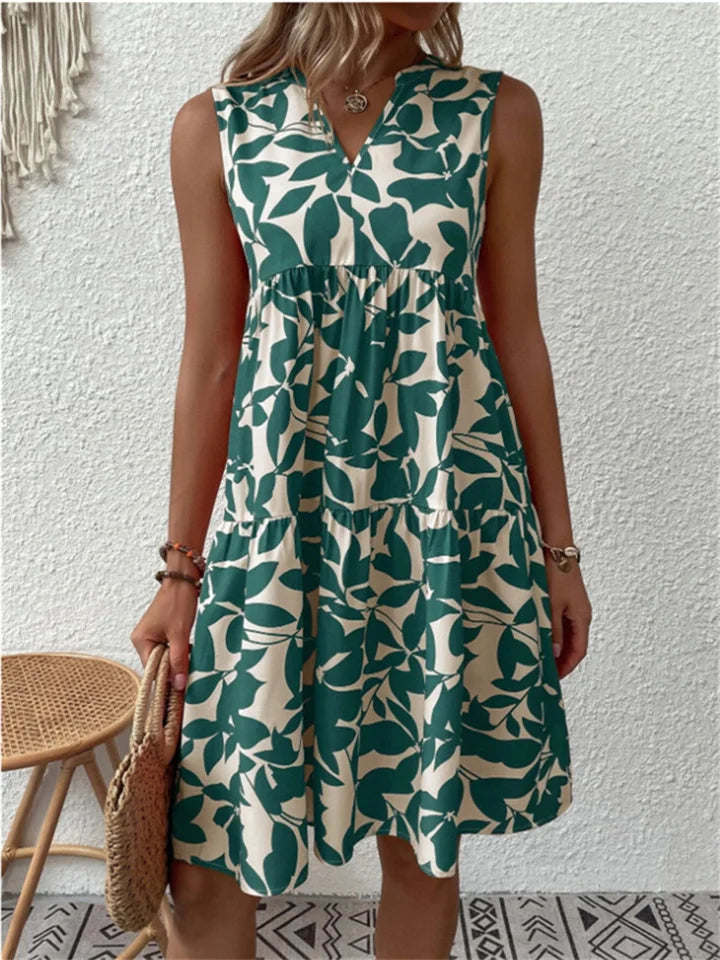 Comfortabele bloemige midi dames zomerjurk, ademend en lichtgewicht, ideaal voor warm weer.