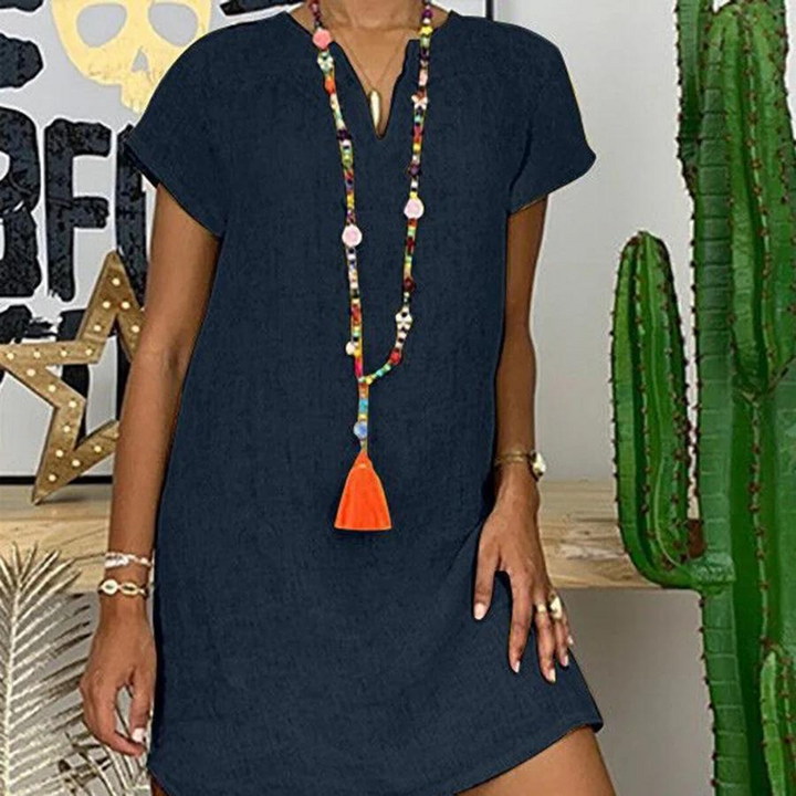 Frisse dames zomerjurk: een trendy overhemdjurk met losse pasvorm, perfect voor een casual, stijlvolle look.