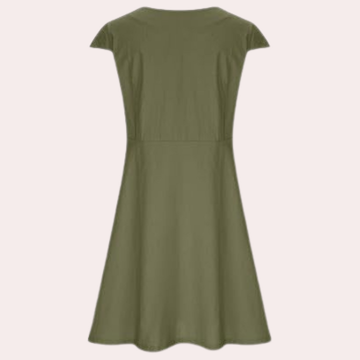 Elegante A-lijn zomerjurk voor dames, met korte mouwen, voor een stijlvolle en frisse look.