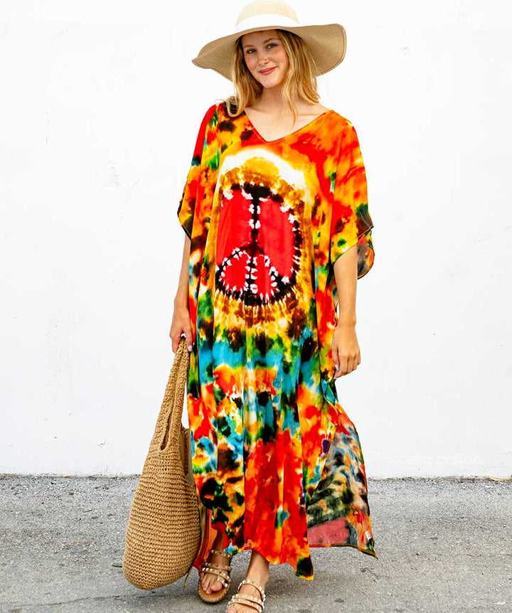 Modieuze damesjurk Salve, luchtige maxi jurk in tropische stijl voor een chique of casual zomerlook.