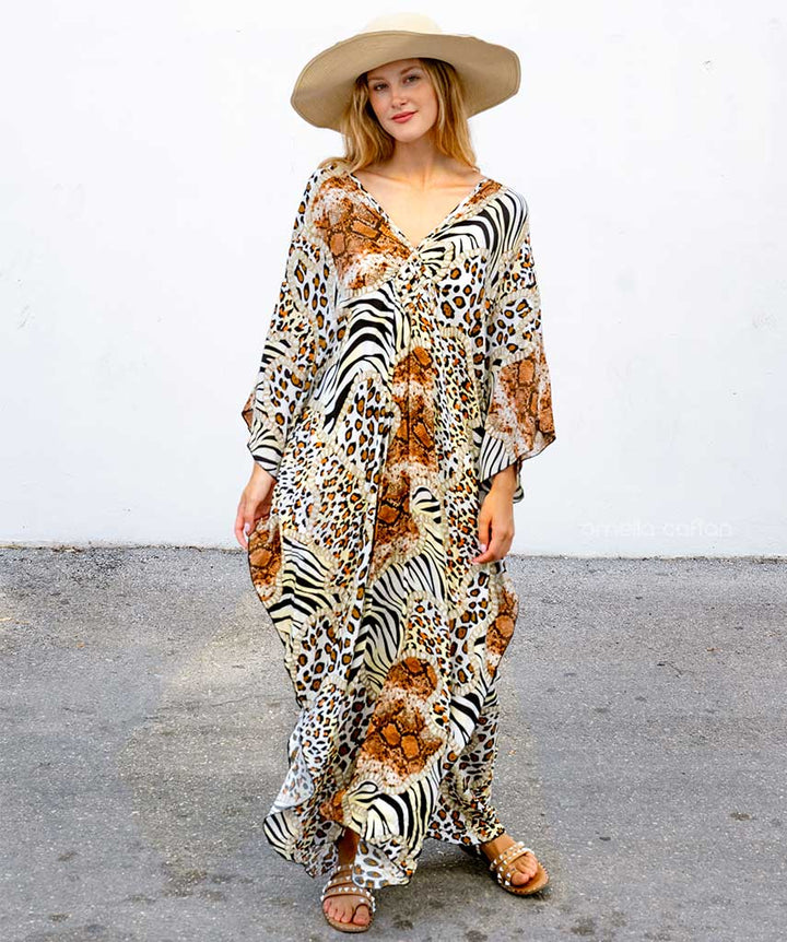 Zomerse Salve maxi jurk voor vrouwen, met opvallende bloemenprint, ideaal als strandjurk of outfit.