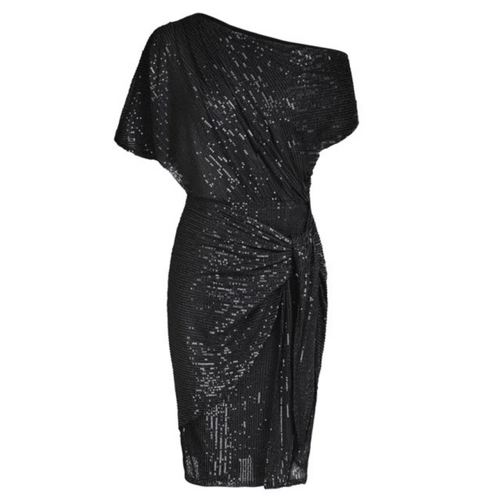Dames midi feestjurk met schitterende pailletten, perfect voor speciale gelegenheden en avondfeesten.