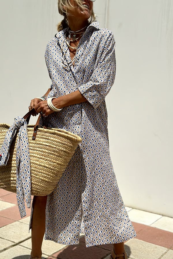 Zomerse dames polojurk, midilengte, 3/4 mouw, voor ultiem comfort en een elegante casual look.