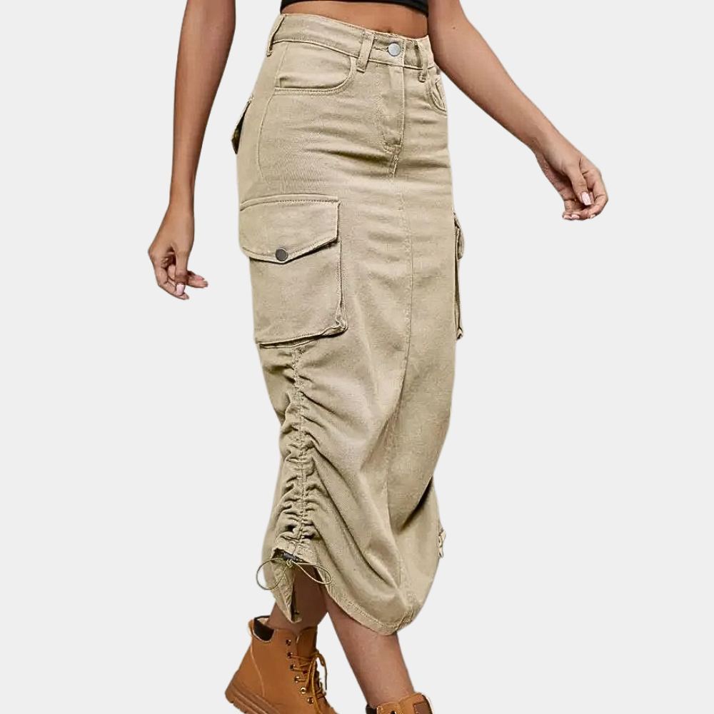 Comfortabele dames cargo rok in retro stijl, perfect voor trendy lente en zomer outfits. Veelzijdig en modieus.