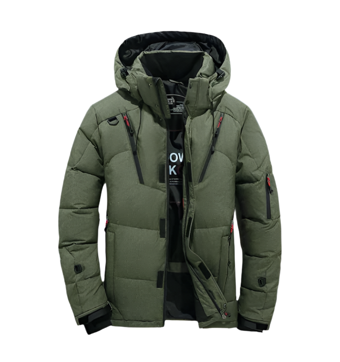 Heren waterdichte parka winterjas met capuchon, ideaal voor koud weer en buitenactiviteiten. Winddichte warme jas.