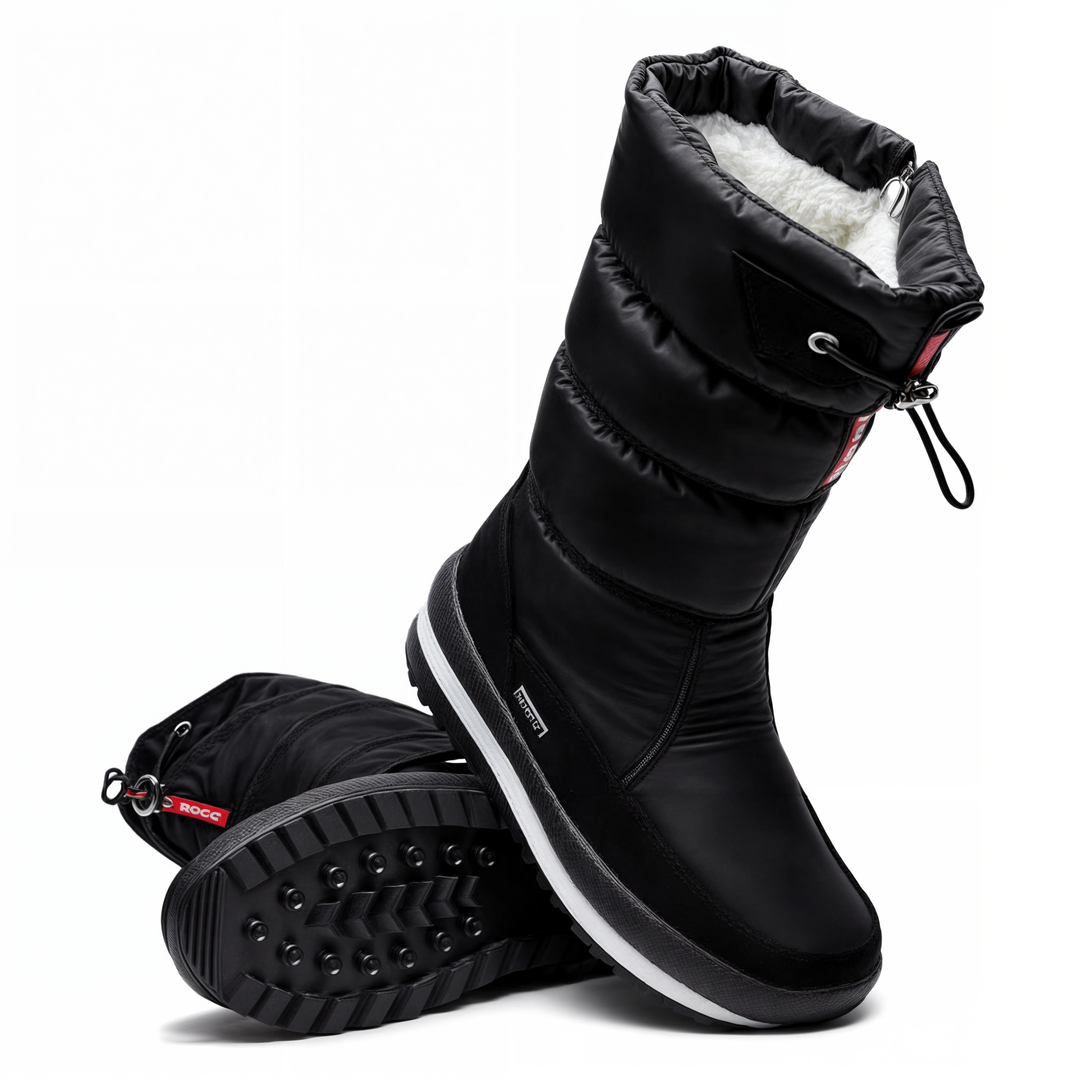 Stijlvolle waterdichte dames sneeuwschoenen, perfect voor outdoor activiteiten. Middenhoge winterlaarzen met platformzool.