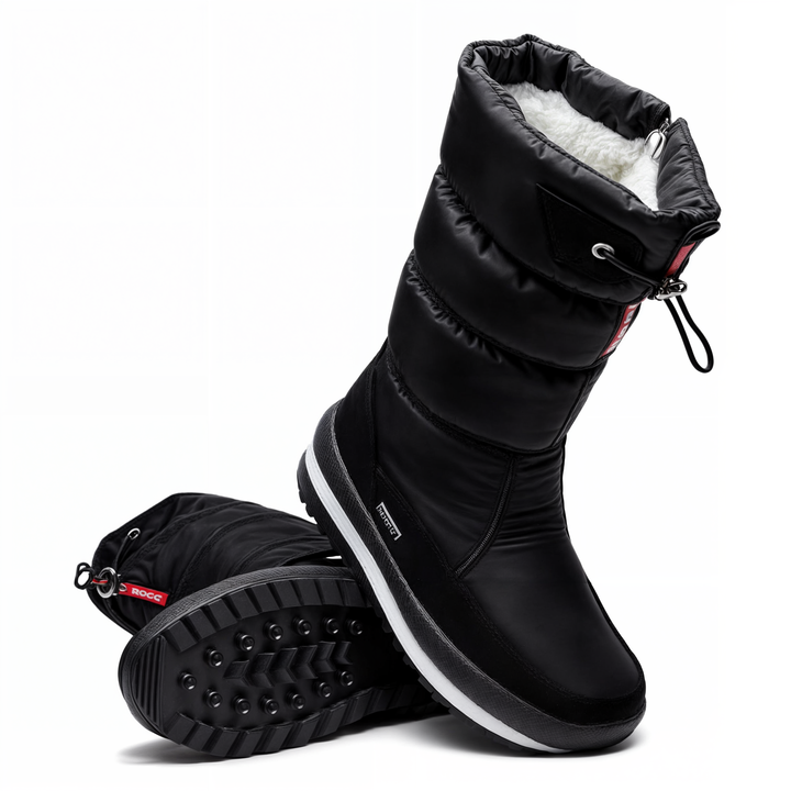 Stijlvolle waterdichte dames sneeuwschoenen, perfect voor outdoor activiteiten. Middenhoge winterlaarzen met platformzool.