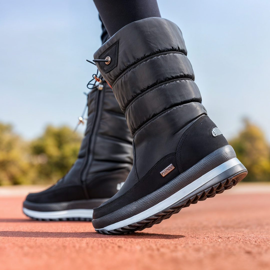 Perfecte dames sneeuwschoenen! Gevoerde, waterdichte winterboots houden je voeten warm en droog in de sneeuw.