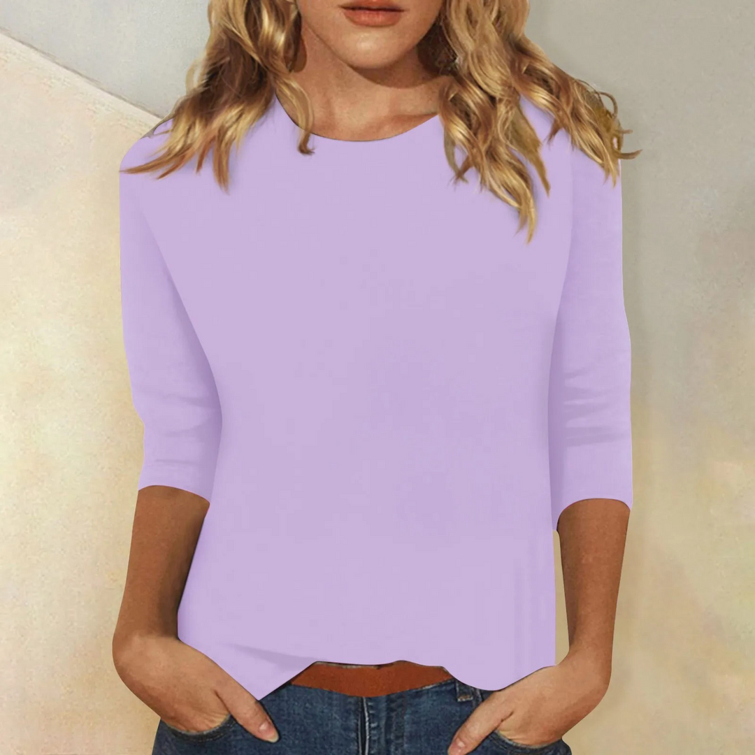 Comfortabel dames shirt Ava met lange mouwen, zachte stof voor een elegante en ontspannen look.