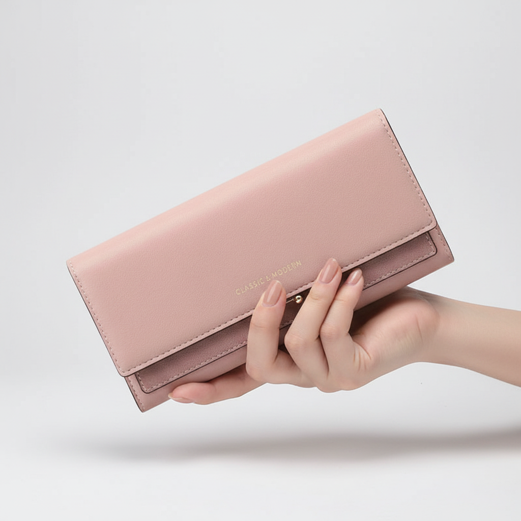 Luxe damesportemonnee van PU leer, met elegant design en handig telefoonvak. Perfect cadeau of accessoire.