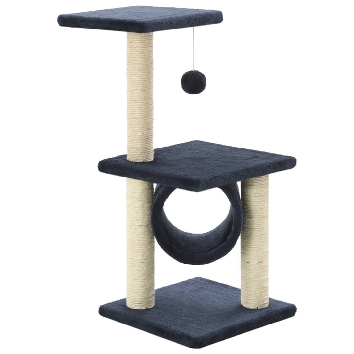 Modern kattenmeubel: 65cm krabpaal met sisal voor het scherpen van nagels en een pluche ligplek.