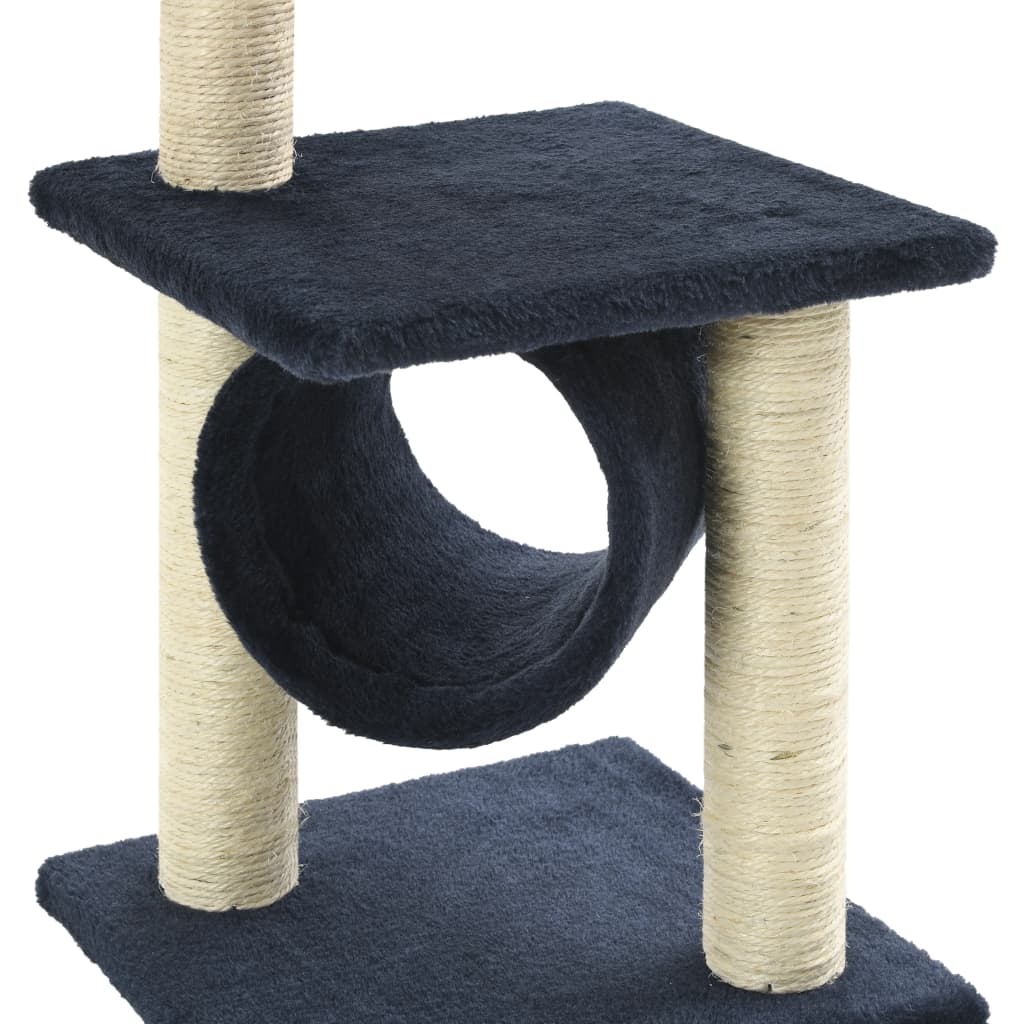 Compacte 65cm katten krabpaal, combineert sisal om te krabben en pluche voor comfortabel rusten.