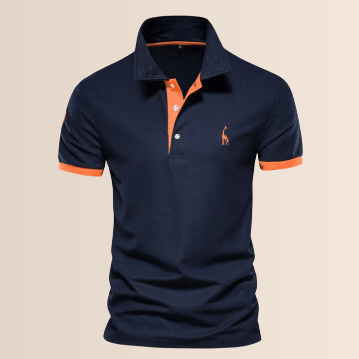 Trendy effen heren poloshirt met opstaande kraag voor een casual lente/zomer look. Stijlvolle herenmode, comfortabel.