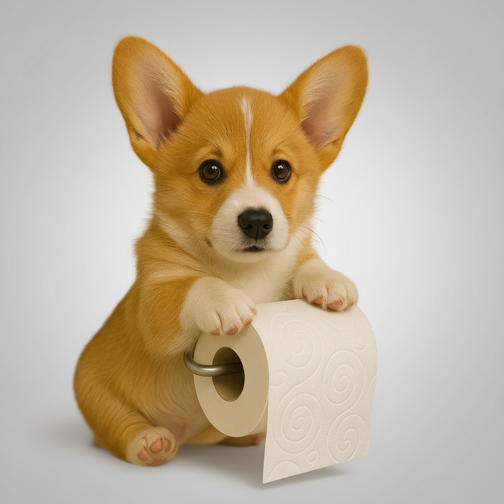 Decoratieve hond toiletrolhouder, vrolijke badkamer wanddecoratie. Installatie zonder boren.