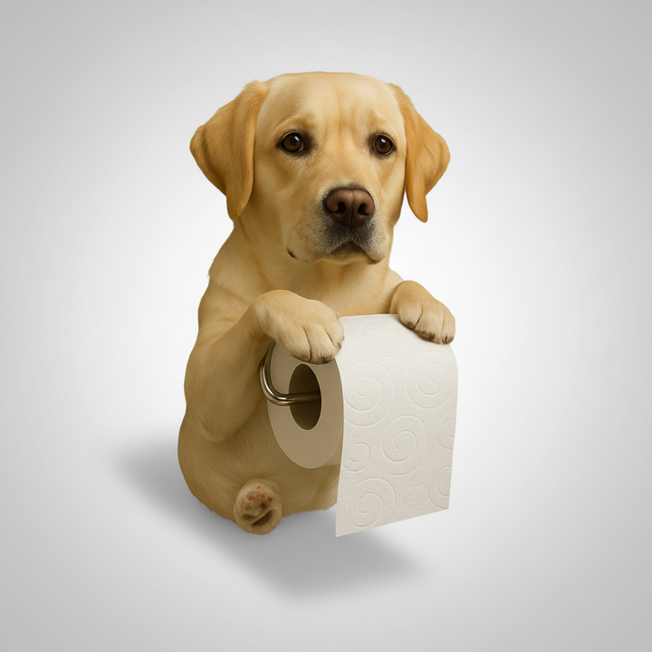 Hondenvormige toiletrolhouder, ideaal hondencadeau voor elke dierenliefhebber in de badkamer.