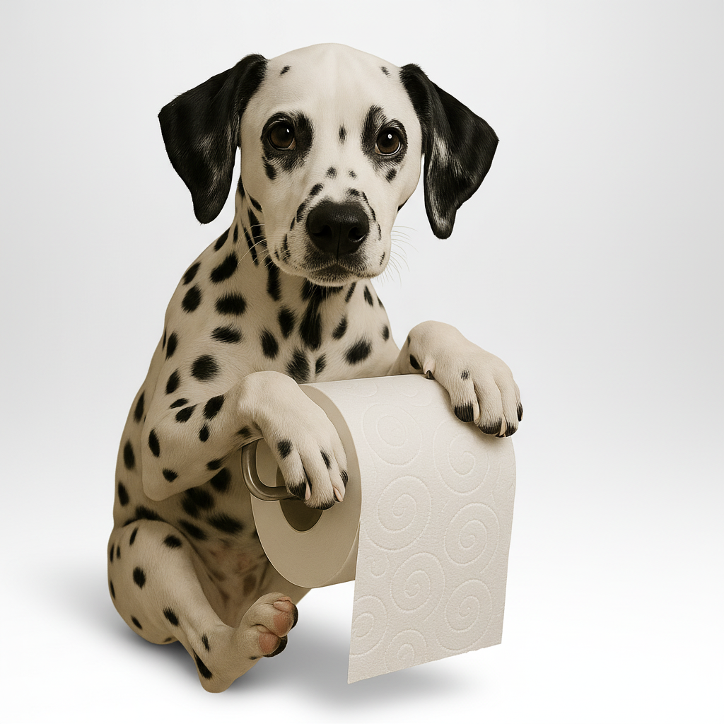 WuffKeeper hond toiletrolhouder, vrolijke badkamer decoratie. Een uniek hondencadeau zonder boren.