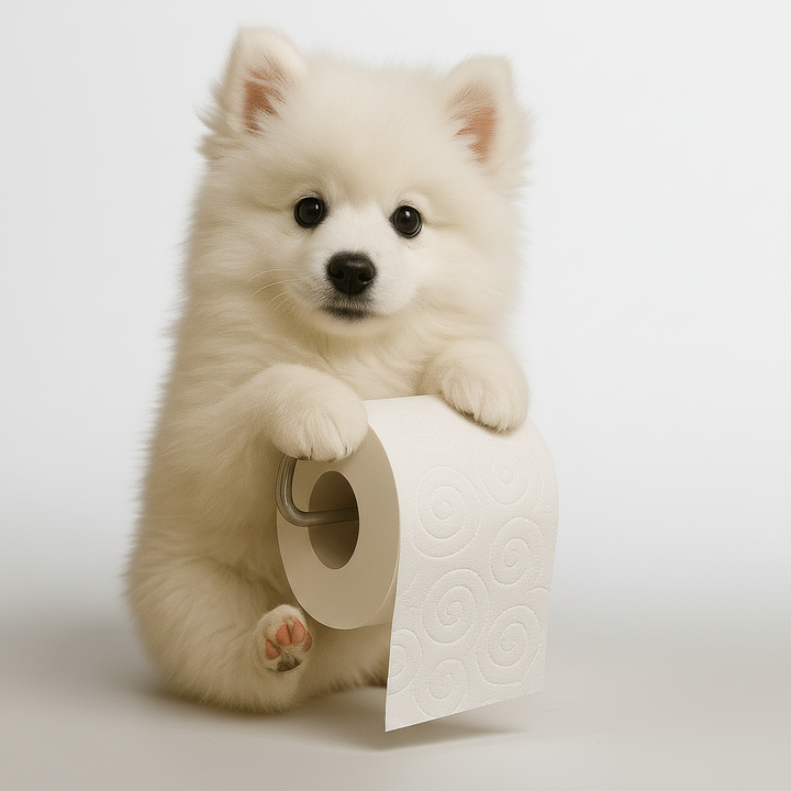 Vrolijke hond toiletrolhouder, brengt sfeer in de badkamer. Leuk hondencadeau voor elke dierenliefhebber.