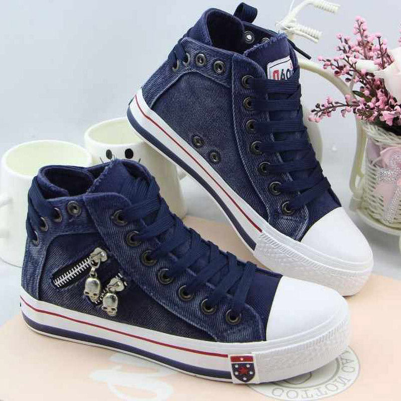 Stijlvolle blauwe casual dames schoenen, een trendy keuze voor damesmode.